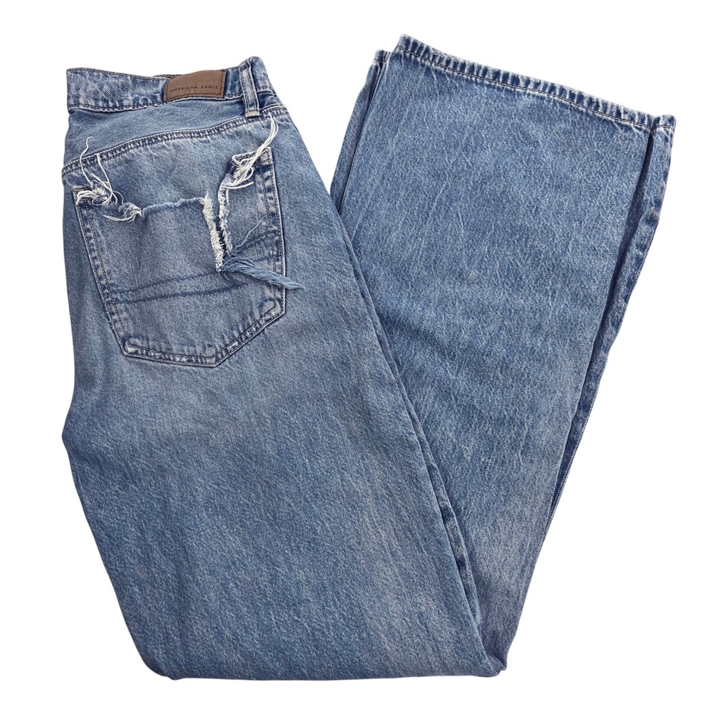 American Eagle Womens Distressed Wide Bell Bottom Jeans, AE Womens Ripped 630‎